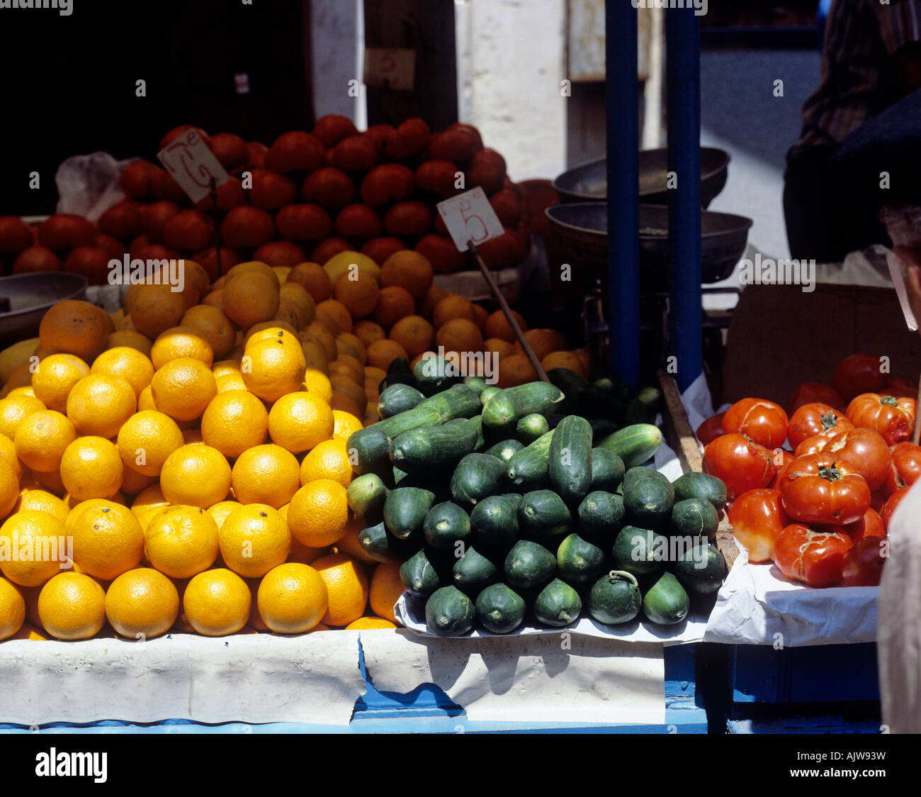 fruits and vegetables at market stall city of tel aviv israel Stock Photo