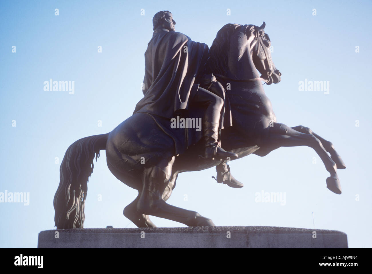 Statue of the Duke of Wellington Edinburgh Scotland Stock Photo