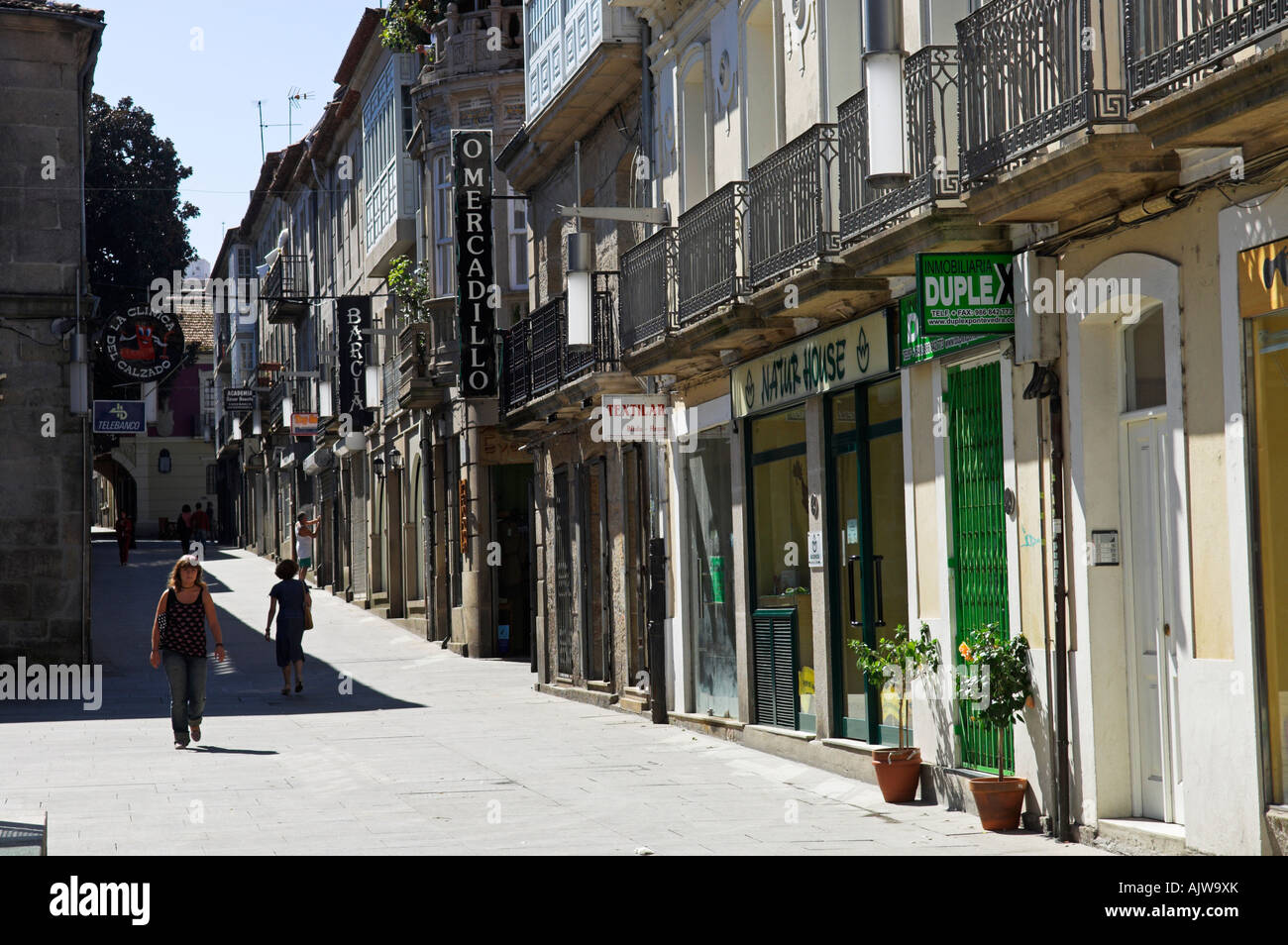 Street Pontevedra Galicia Spain Europe Stock Photo