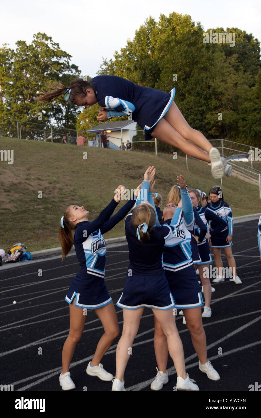 High School Cheerleaders Stock Photo Alamy