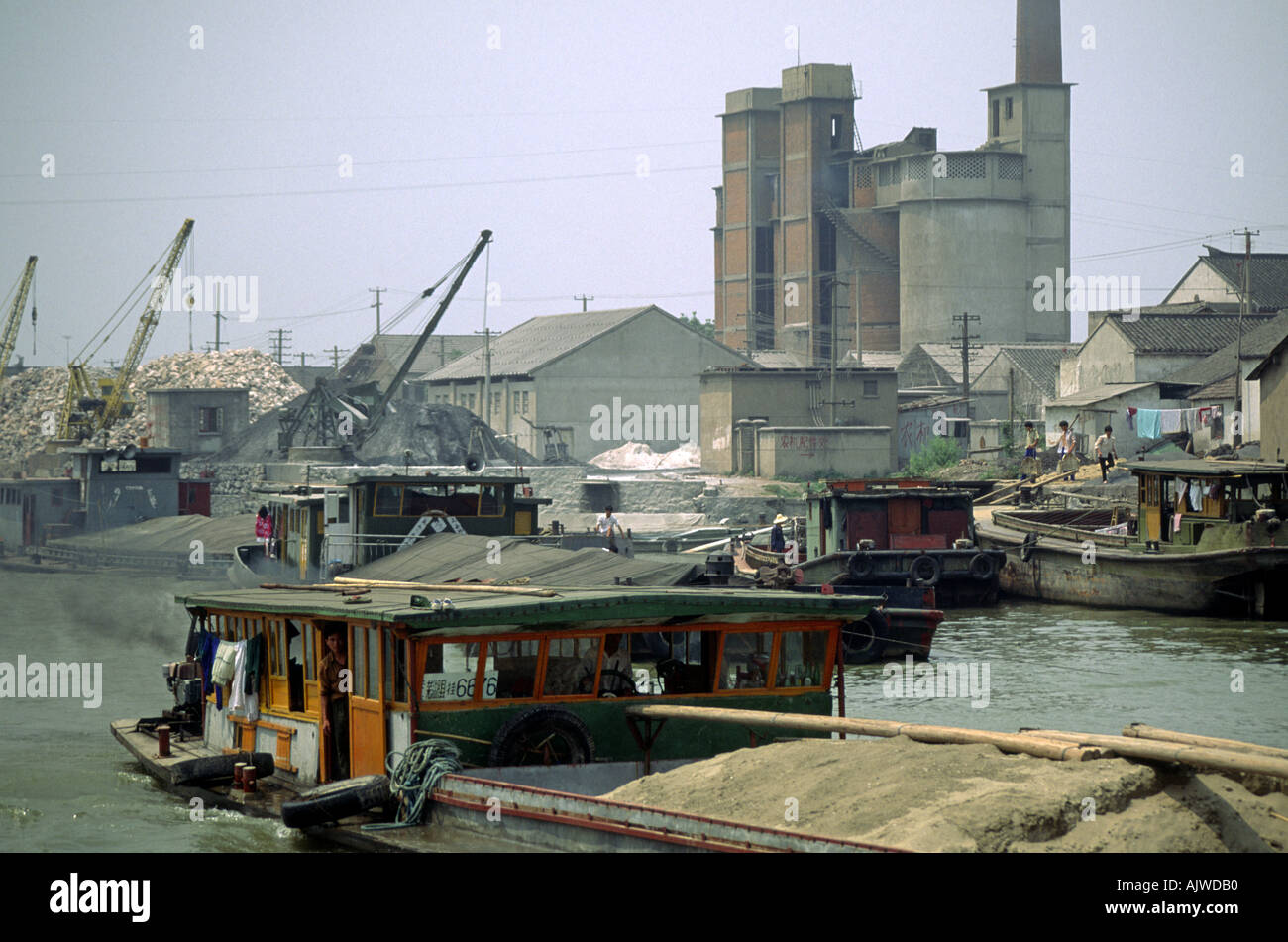 Barges on Grand Canal Suzhou China 1994 Stock Photo - Alamy