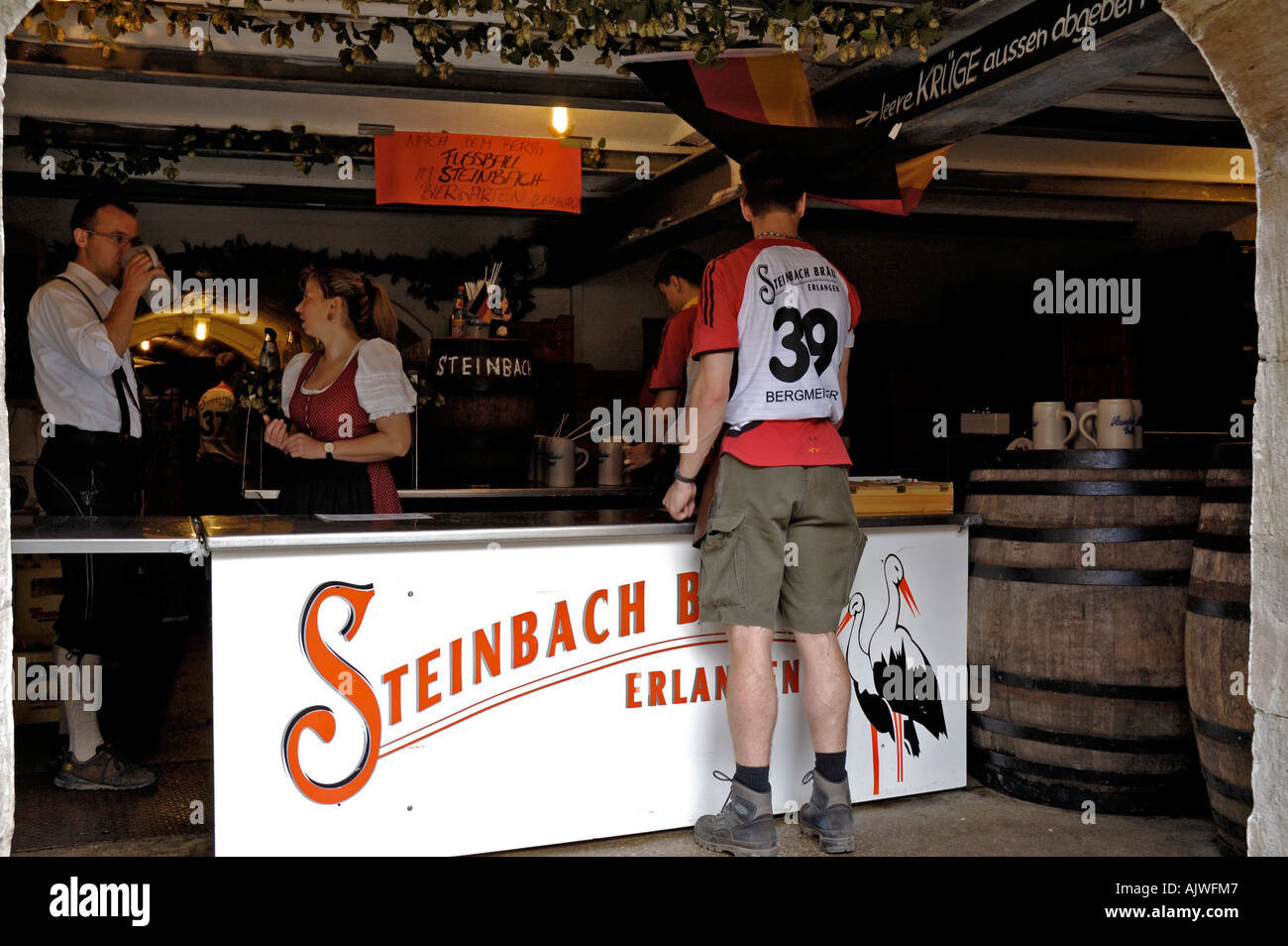 Worlds oldest beer festival, Bergkirchweih, Erlangen; the beer serving