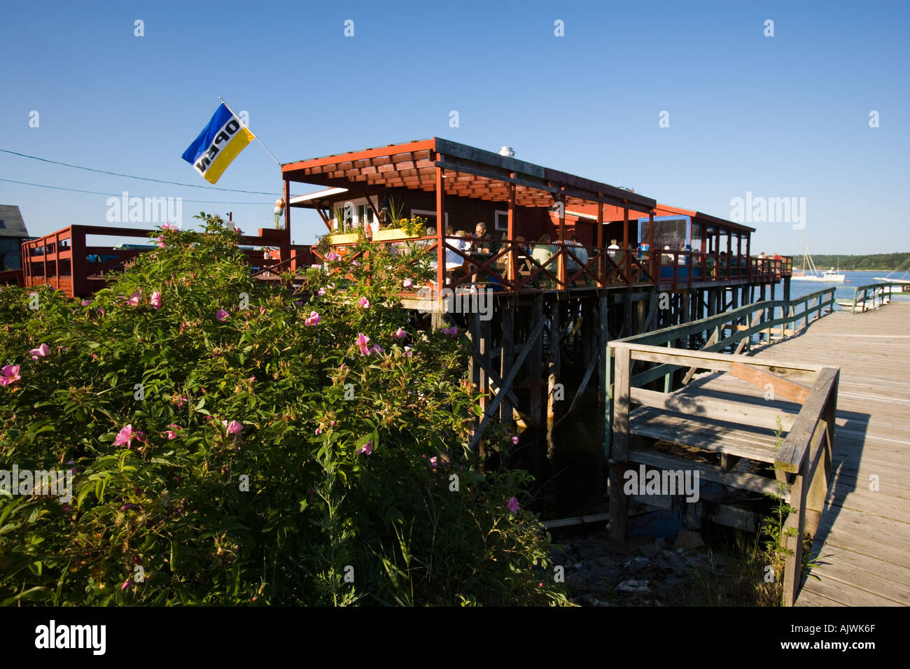 Holbrook s Lobster Wharf and Grille Cundy Harbor Maine Stock Photo Alamy