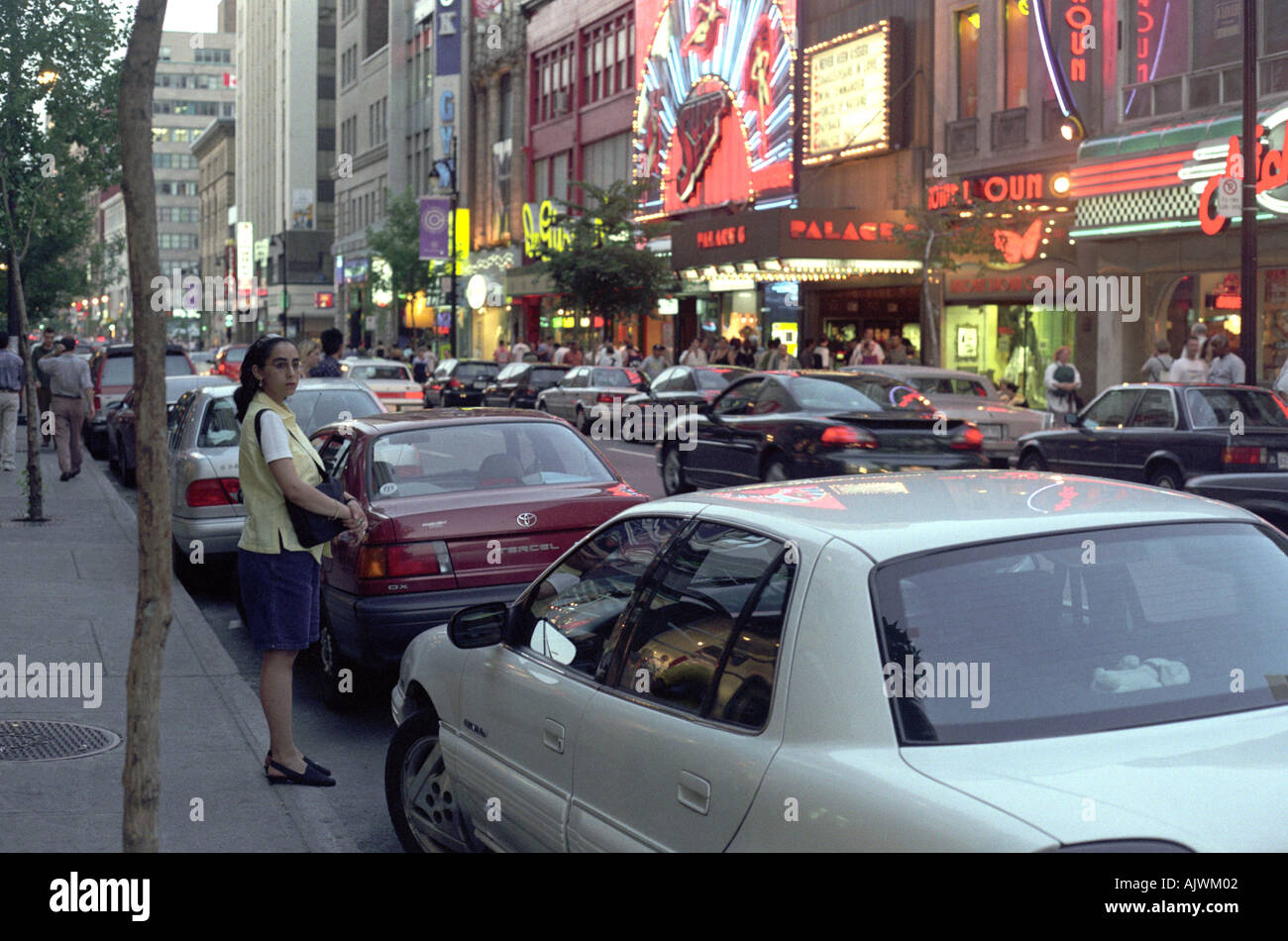 Saint Catherine Street in Montreal Quebec Canada Stock Photo - Alamy