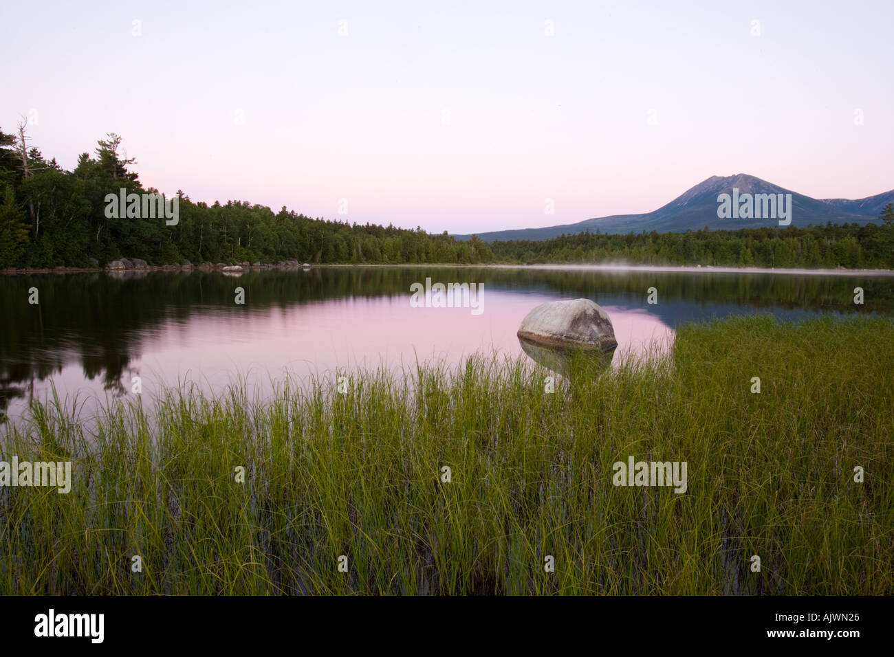 Early morning on Katahdin Lake in Maine s Northern Forest Mount