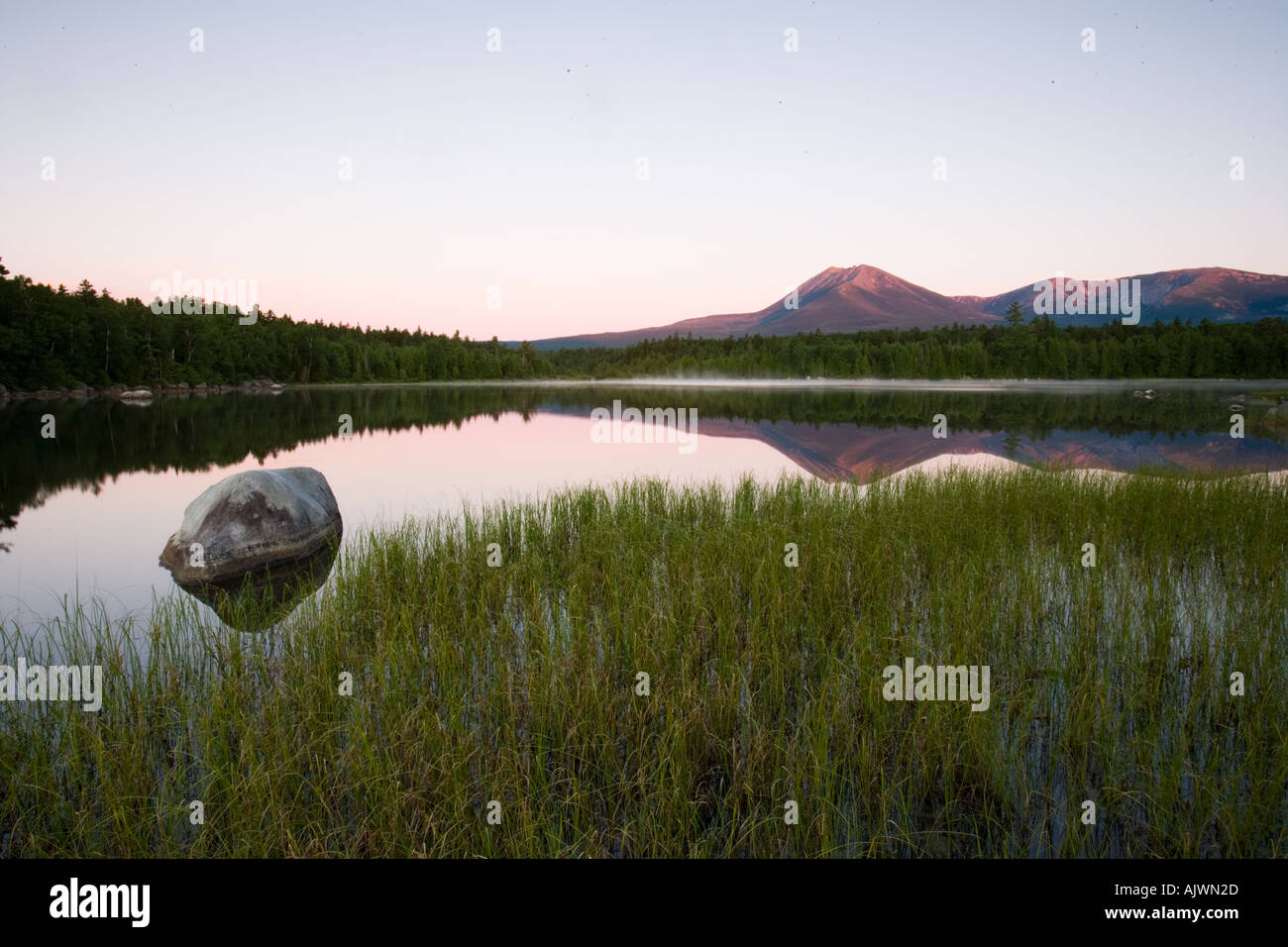 Early morning on Katahdin Lake in Maine s Northern Forest Mount