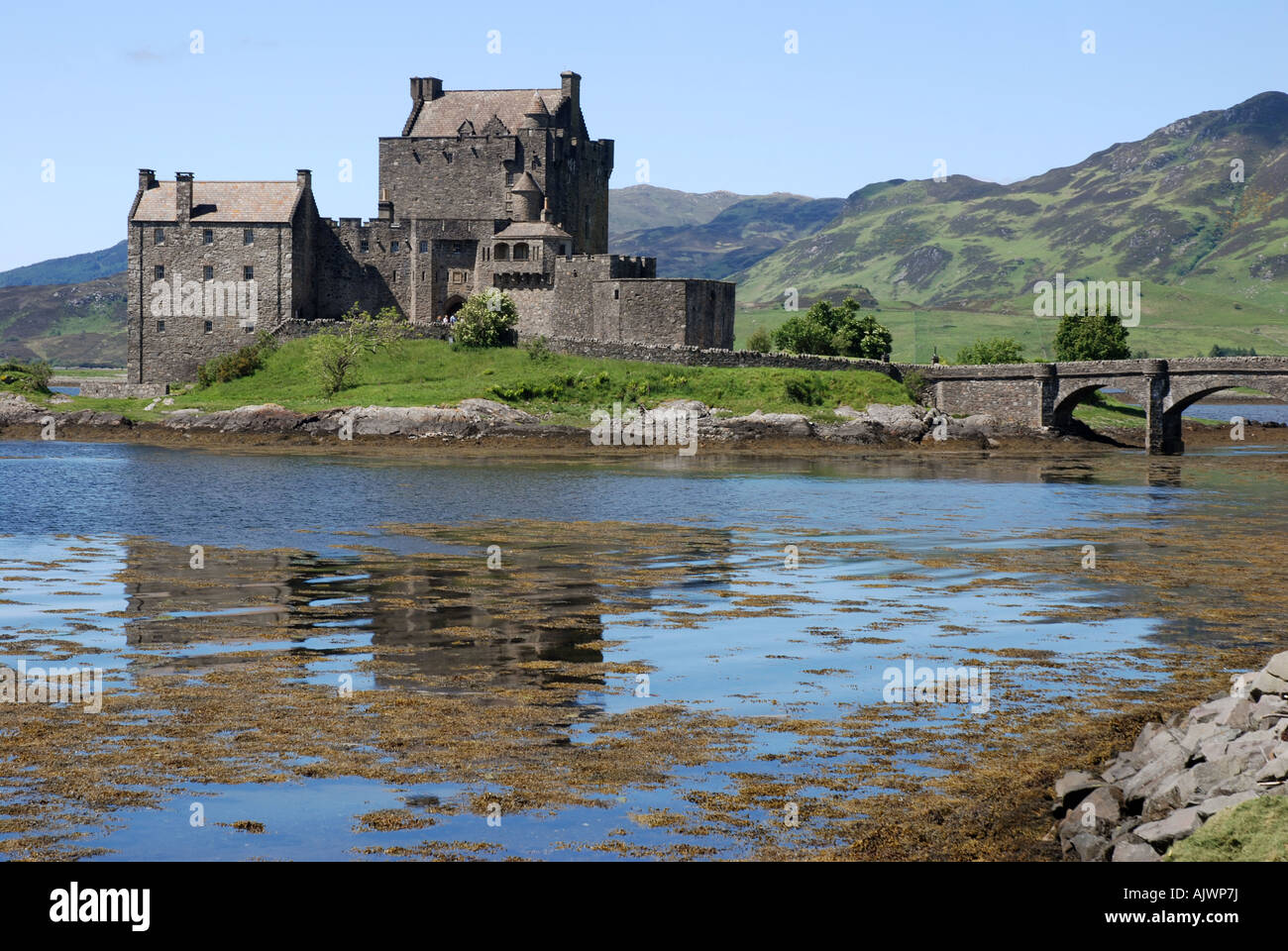 Eilean Donan Castle on Loch Muich NW Highland Scotland RF Stock Photo