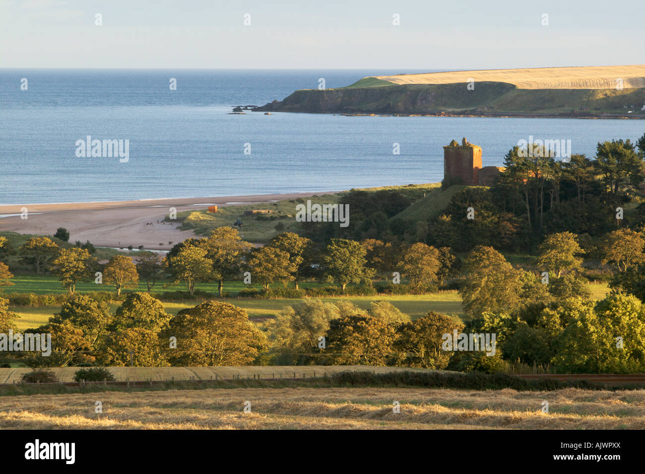 Lunan Bay and Red Castle, Angus, Scotland, UK Stock Photo Alamy