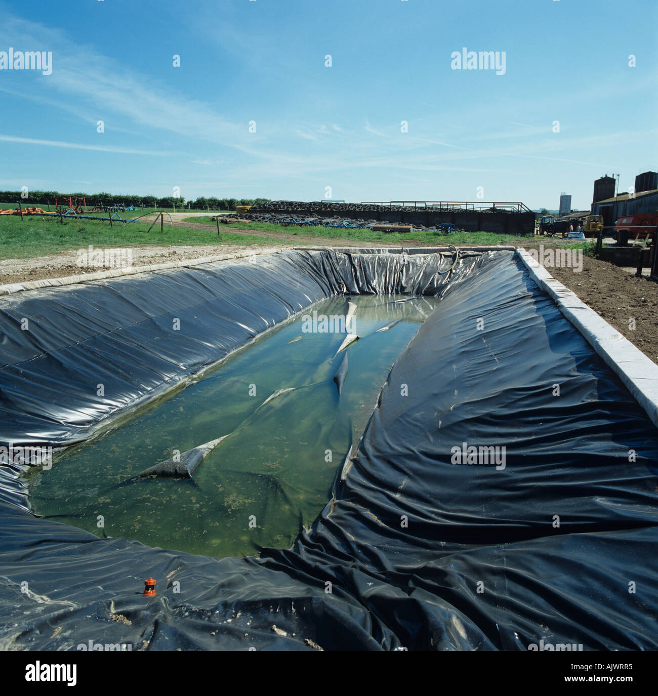 Pit under construction to take effluent run off from a silage clamp Stock Photo