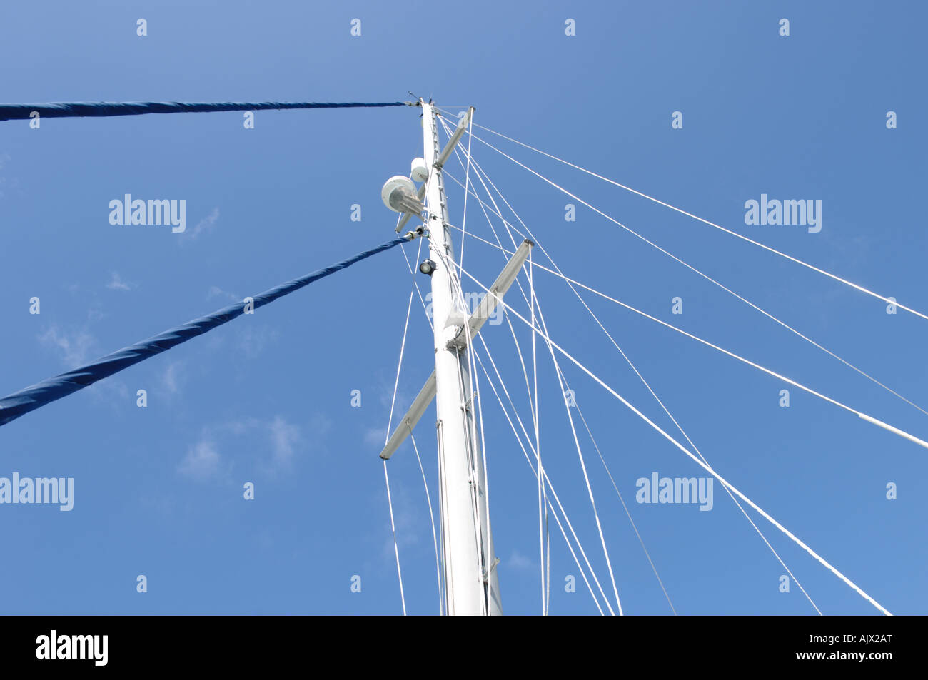 Rigging on yacht Stock Photo - Alamy