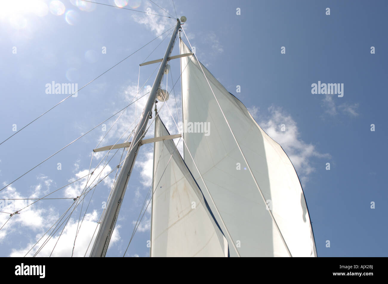Rigging on yacht Stock Photo - Alamy