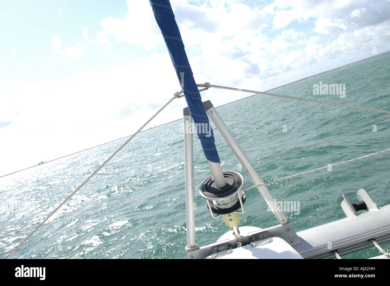 Rigging on yacht Stock Photo - Alamy