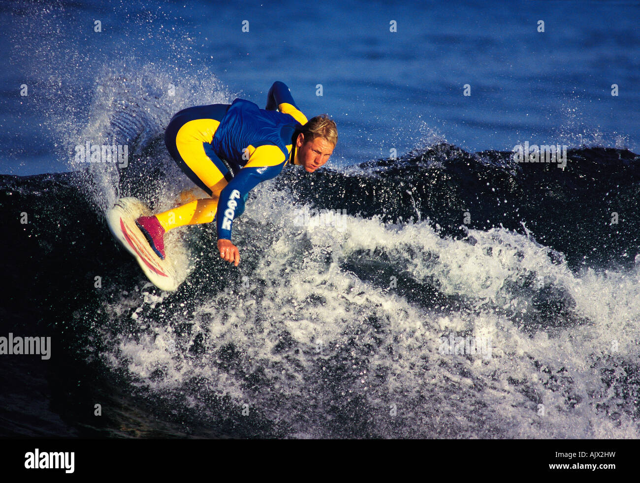 Man surfing. Champion surfer. Richard Marsh. Australia. Stock Photo