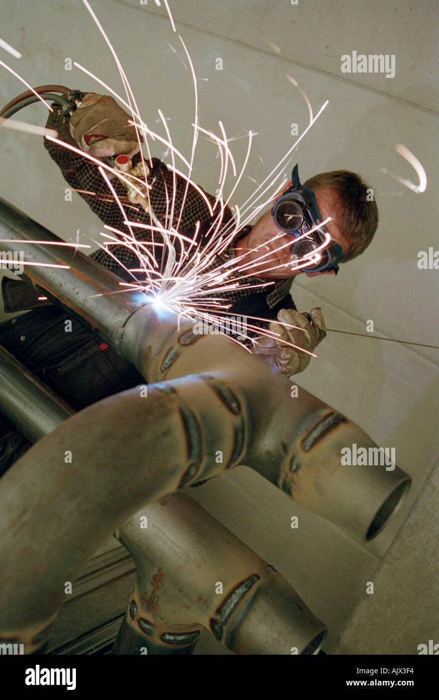 weld together a pipe Stock Photo Alamy