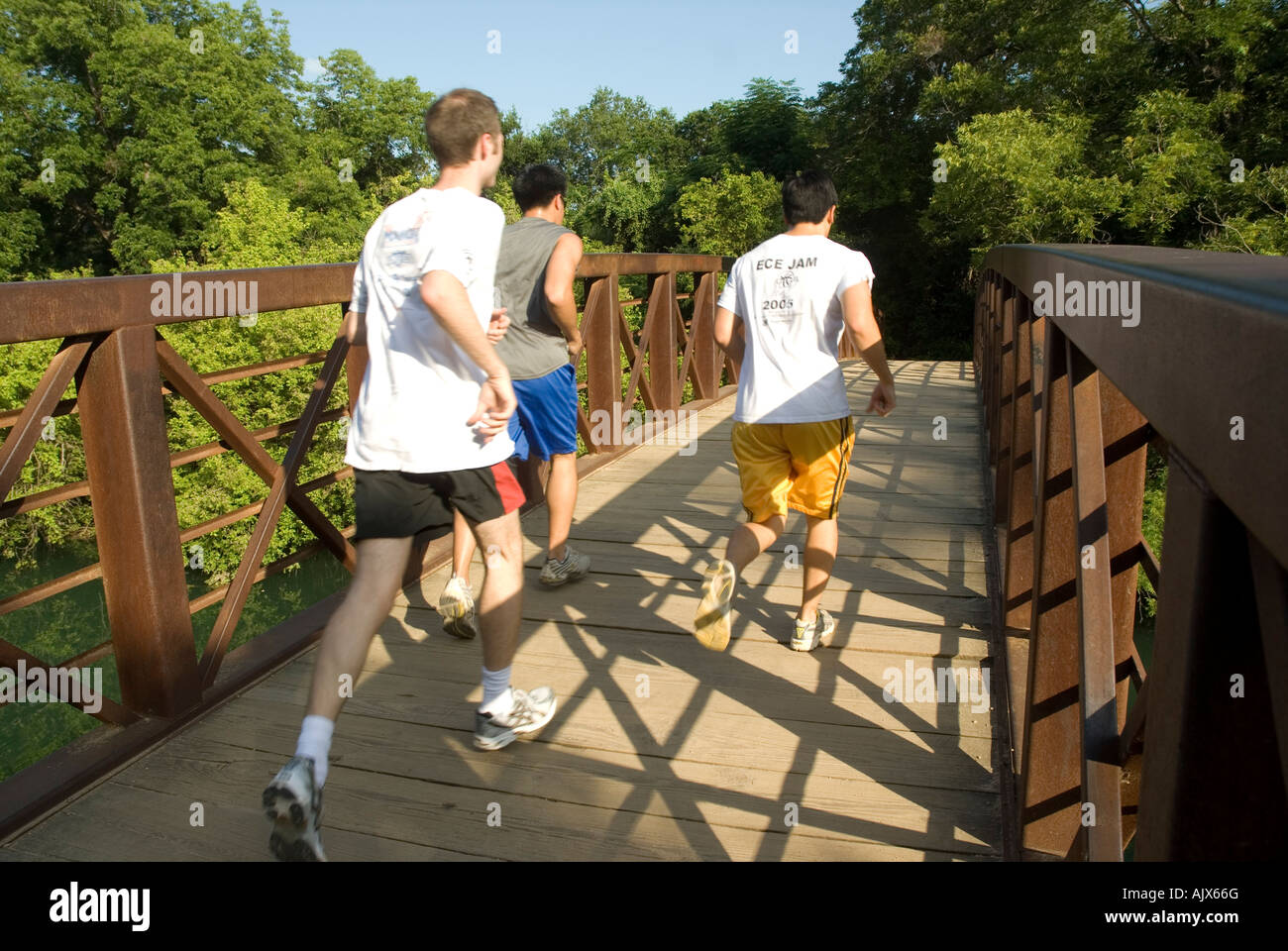 joggers on bridge hike and bike - Joggers On Bridge Hike And Bike Trail Austin AJX66G 