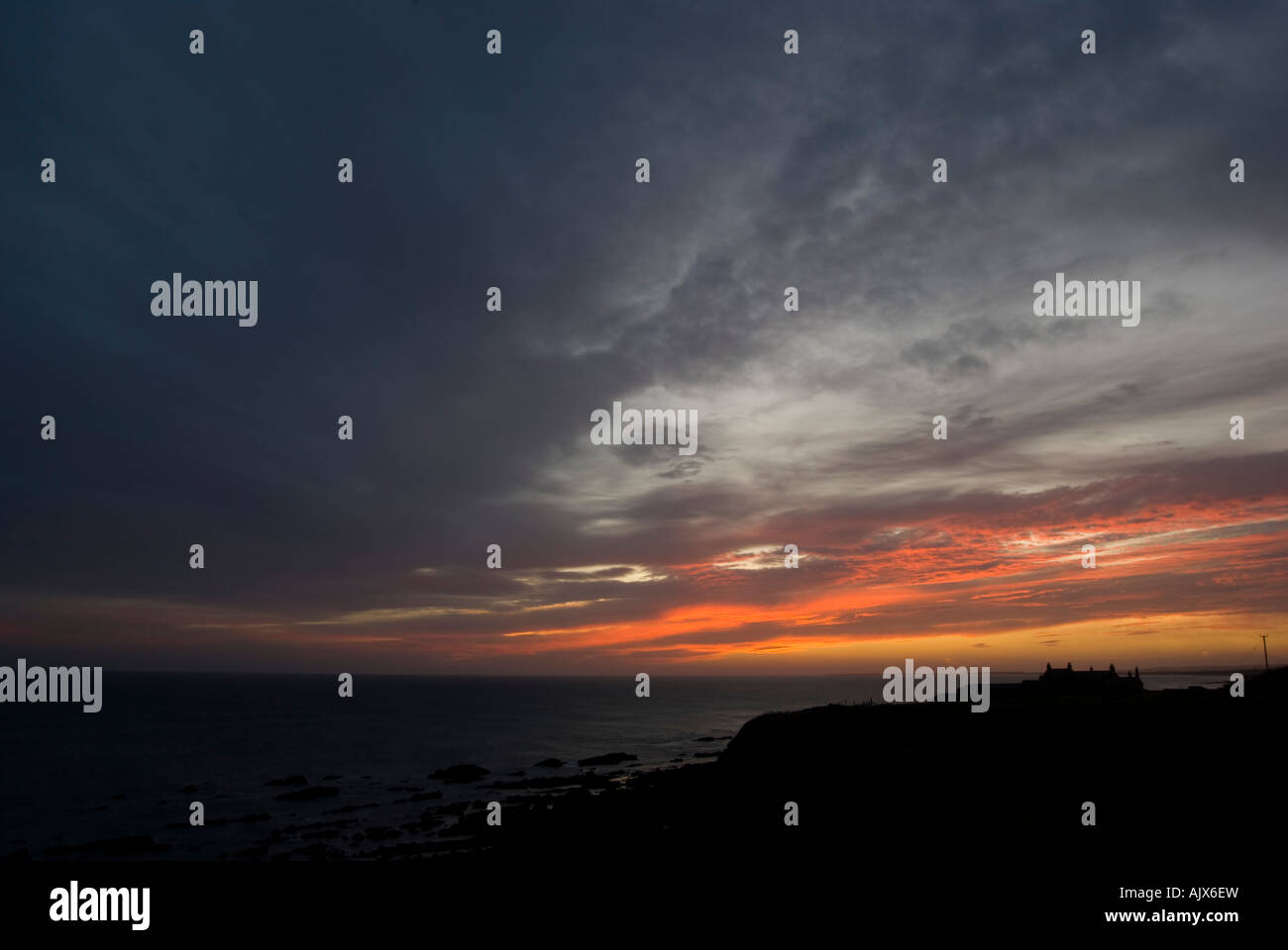 Sunrise on the Northumberland Coast Stock Photo