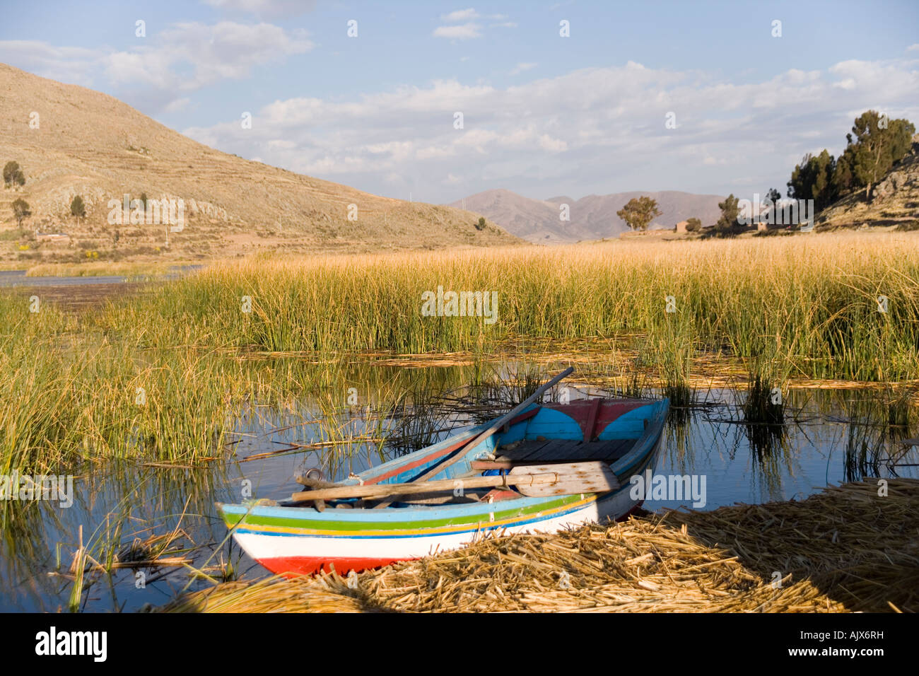 Uros Iruitos Indian settlement on Phuwa island a floating reed island