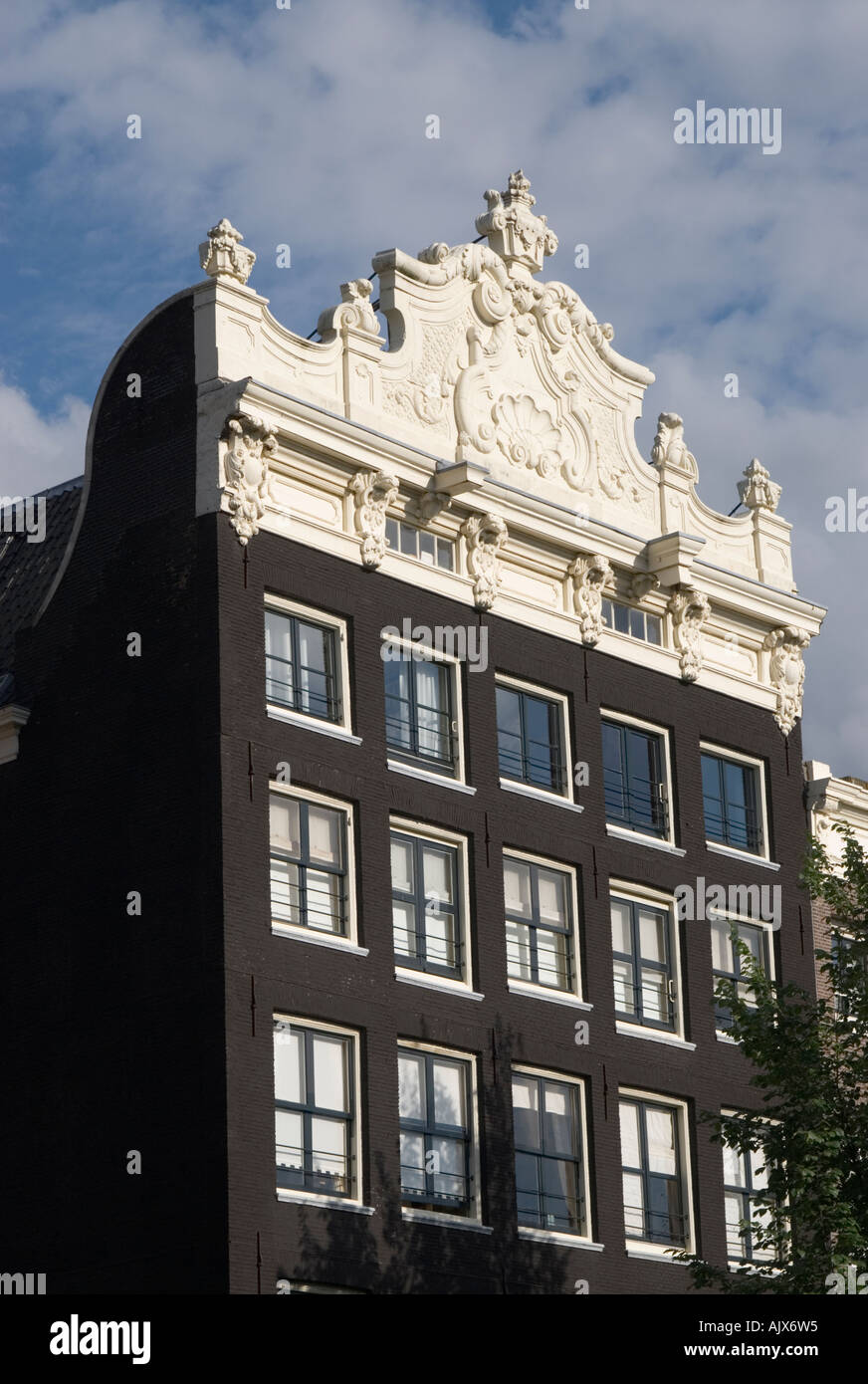 Large gabled canalside house Amsterdam Holland Netherlands Stock Photo