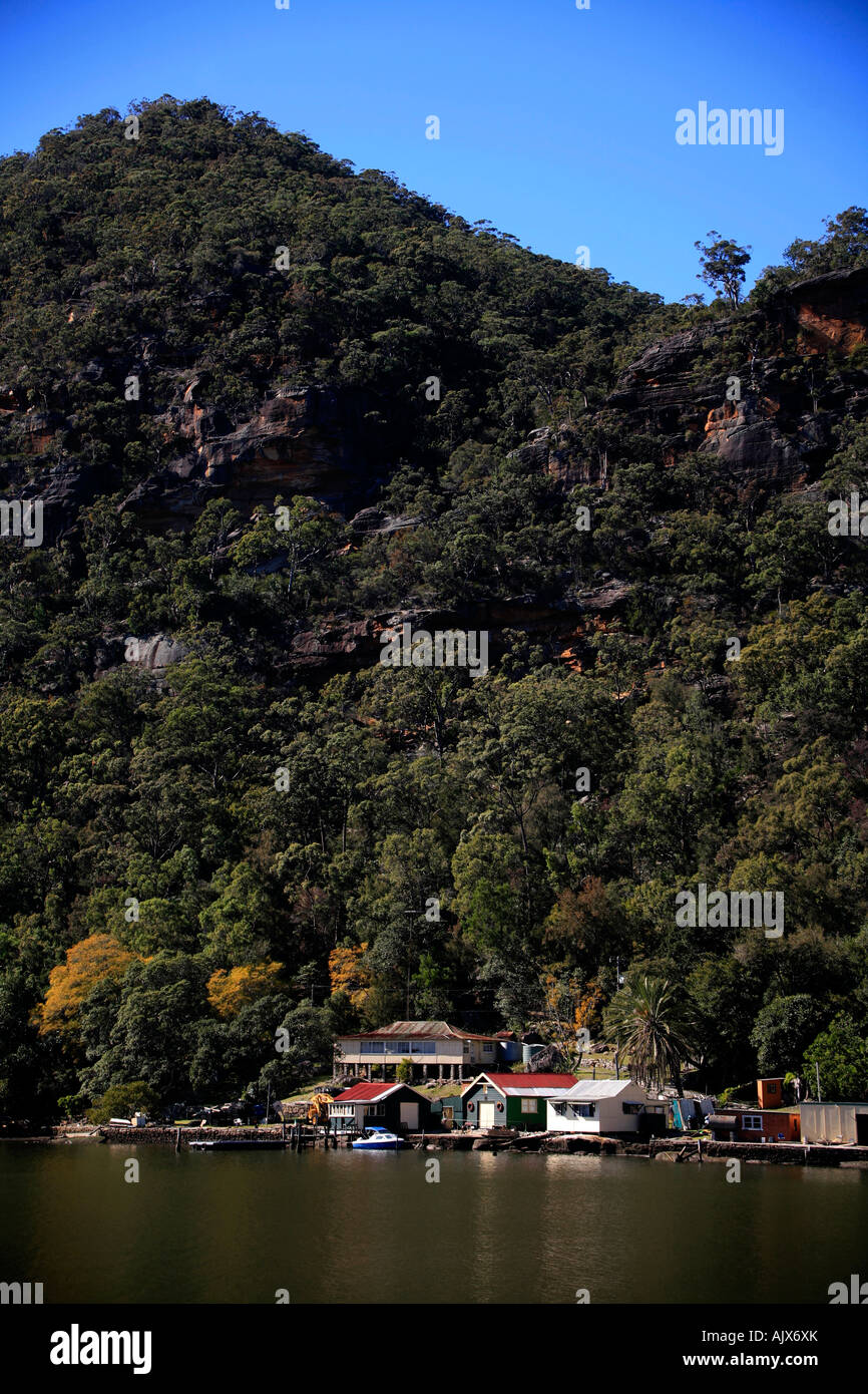 Oyster farm Hawkesbury river Australia Stock Photo Alamy