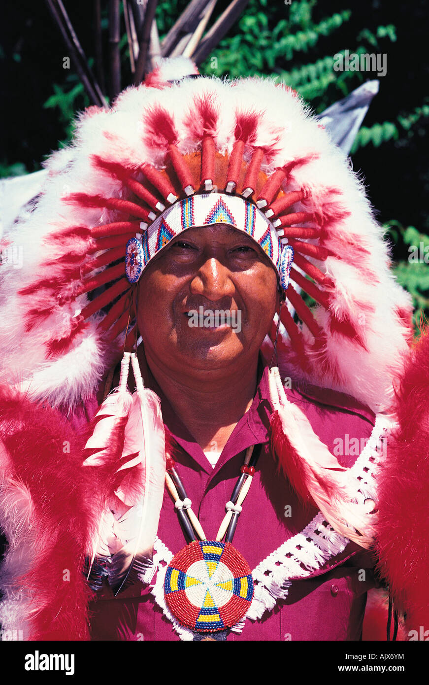 United States of America. Native American. Portrait of Chief Stock ...