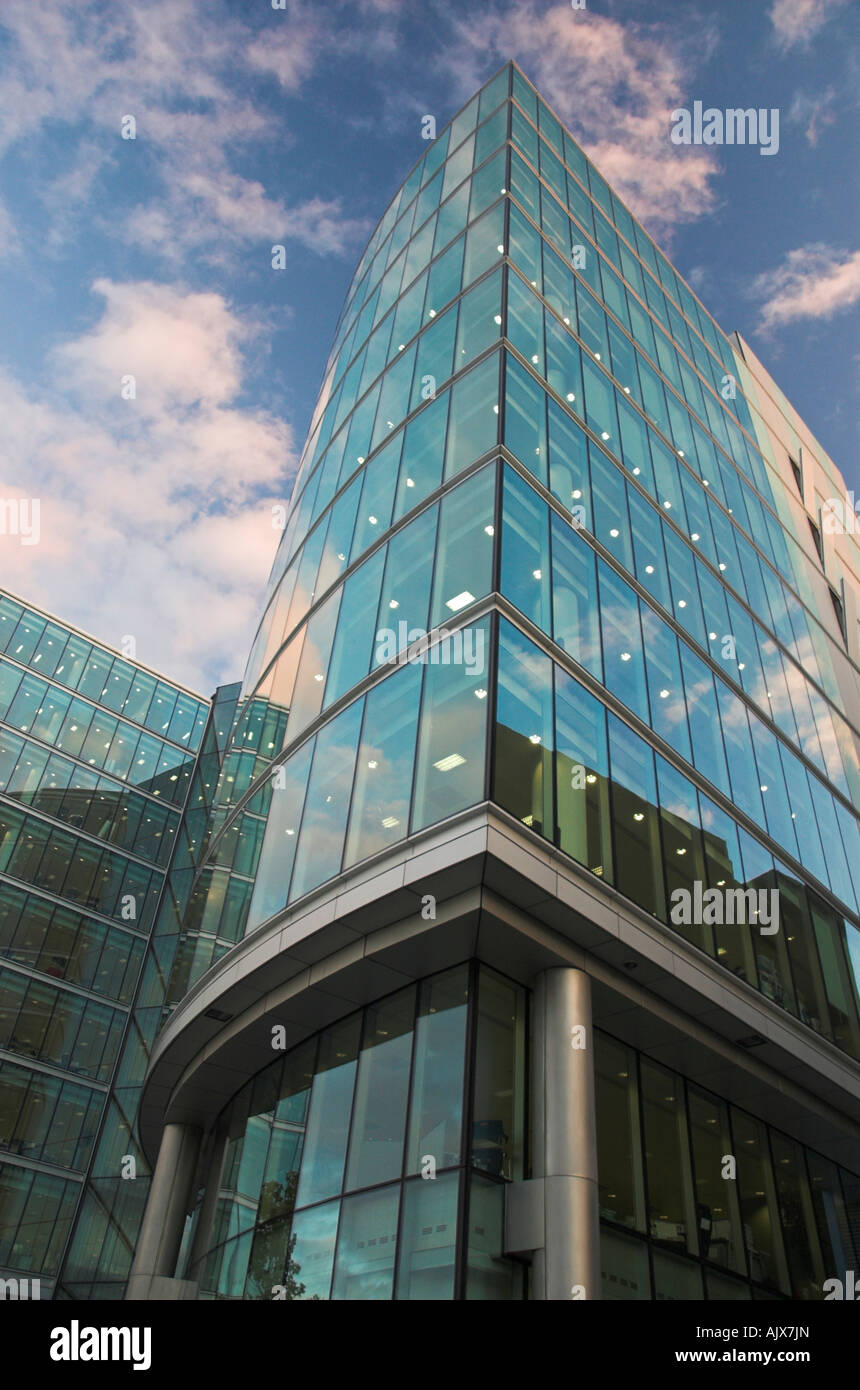 View of glass fronted office block, London Stock Photo