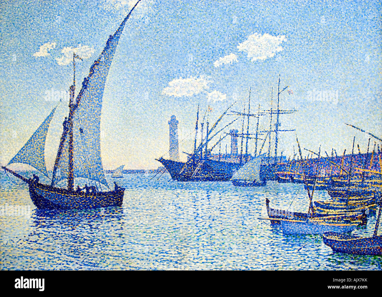 Theo van Rysselberghe 1862 - 1926 Port Cette the Tartanes fishing-boats  Belgium Stock Photo - Alamy