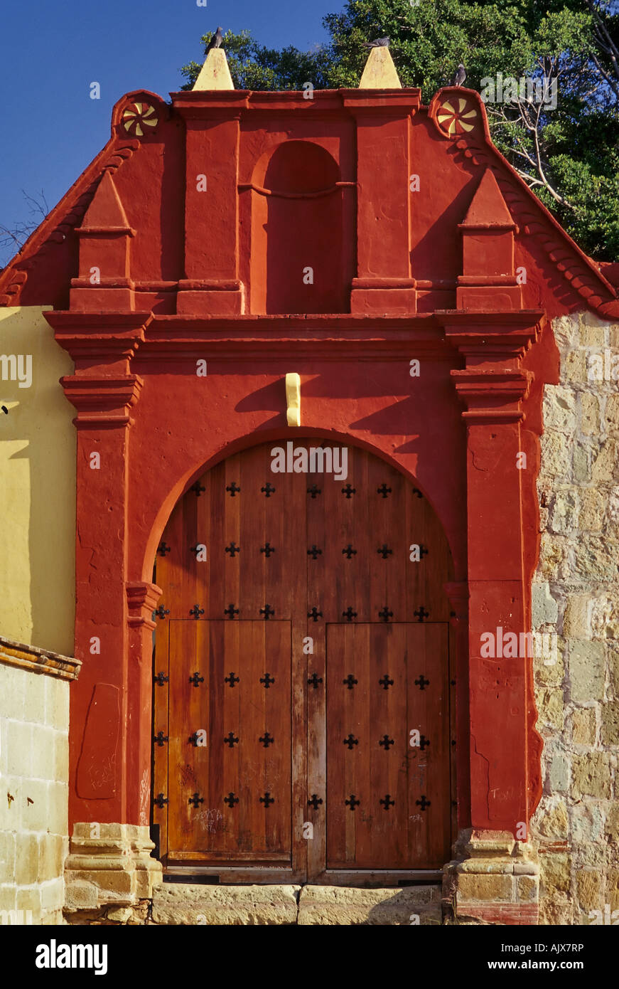 Gate at church of Carmen Alto in Oaxaca Mexico Stock Photo