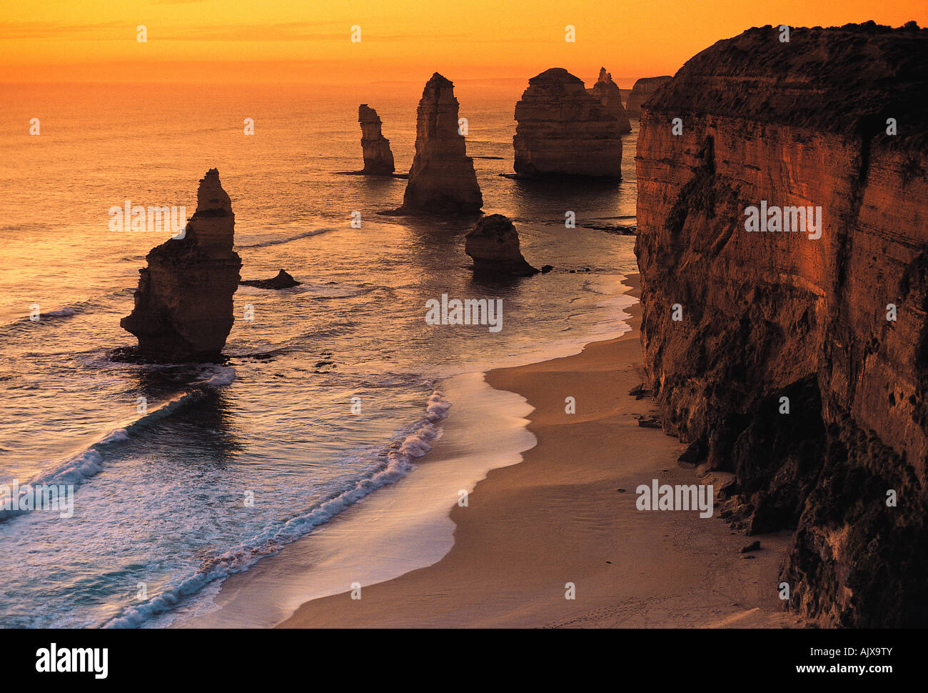 Australia. Victoria, Warrnambool Region. Great Ocean Road coast. Twelve