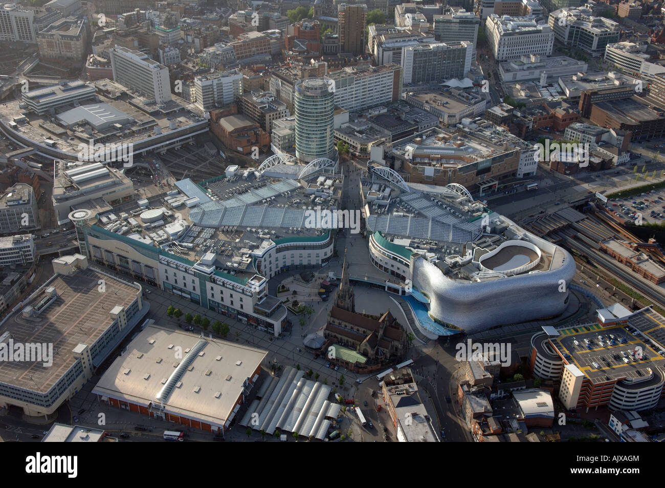 Aerial view Birmingham City Bullring center Stock Photo Alamy