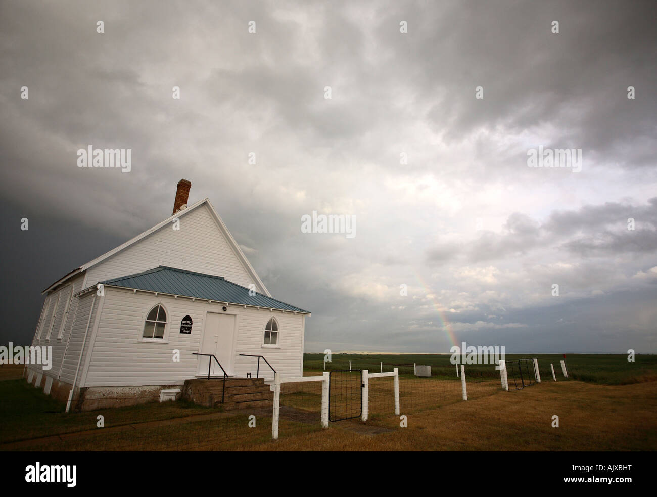 Storm clouds above a Saskatchewan country church Stock Photo - Alamy