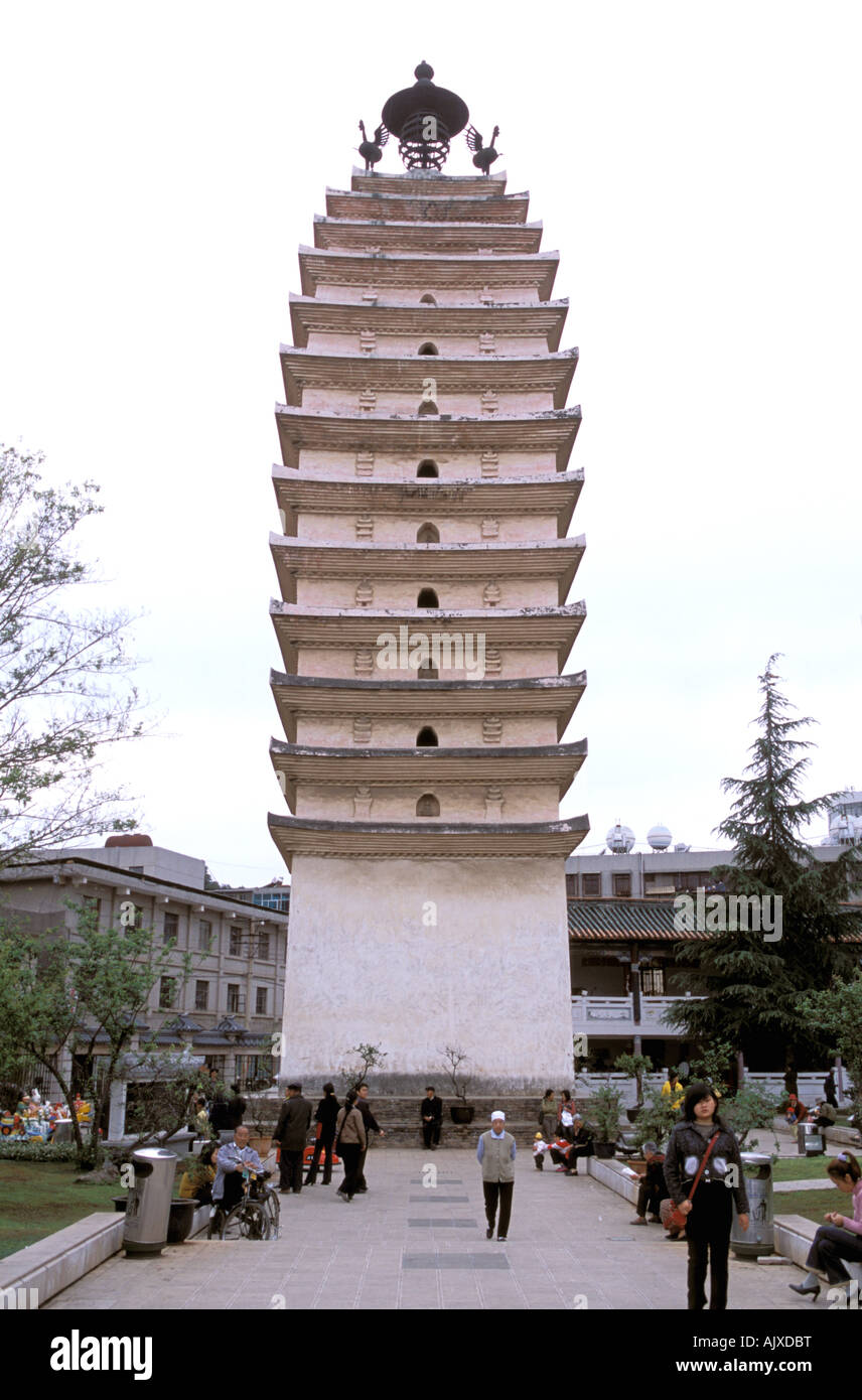 Asia, China, Yunnan Province, Kunming. Tang Dynasty era West Pagoda Stock Photo