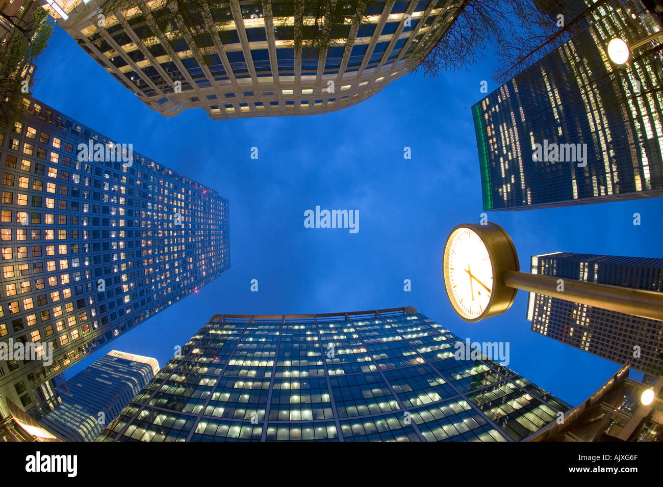 UK London Canary Wharf Financial District office buildings Stock Photo ...
