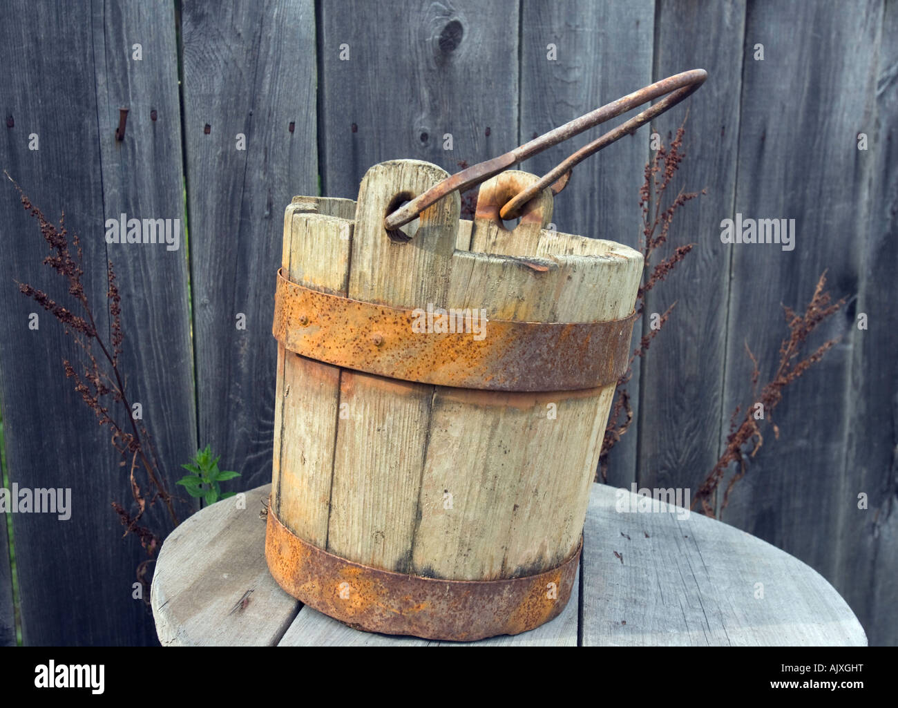 Bucket rustic old antique hi-res stock photography and images - Alamy