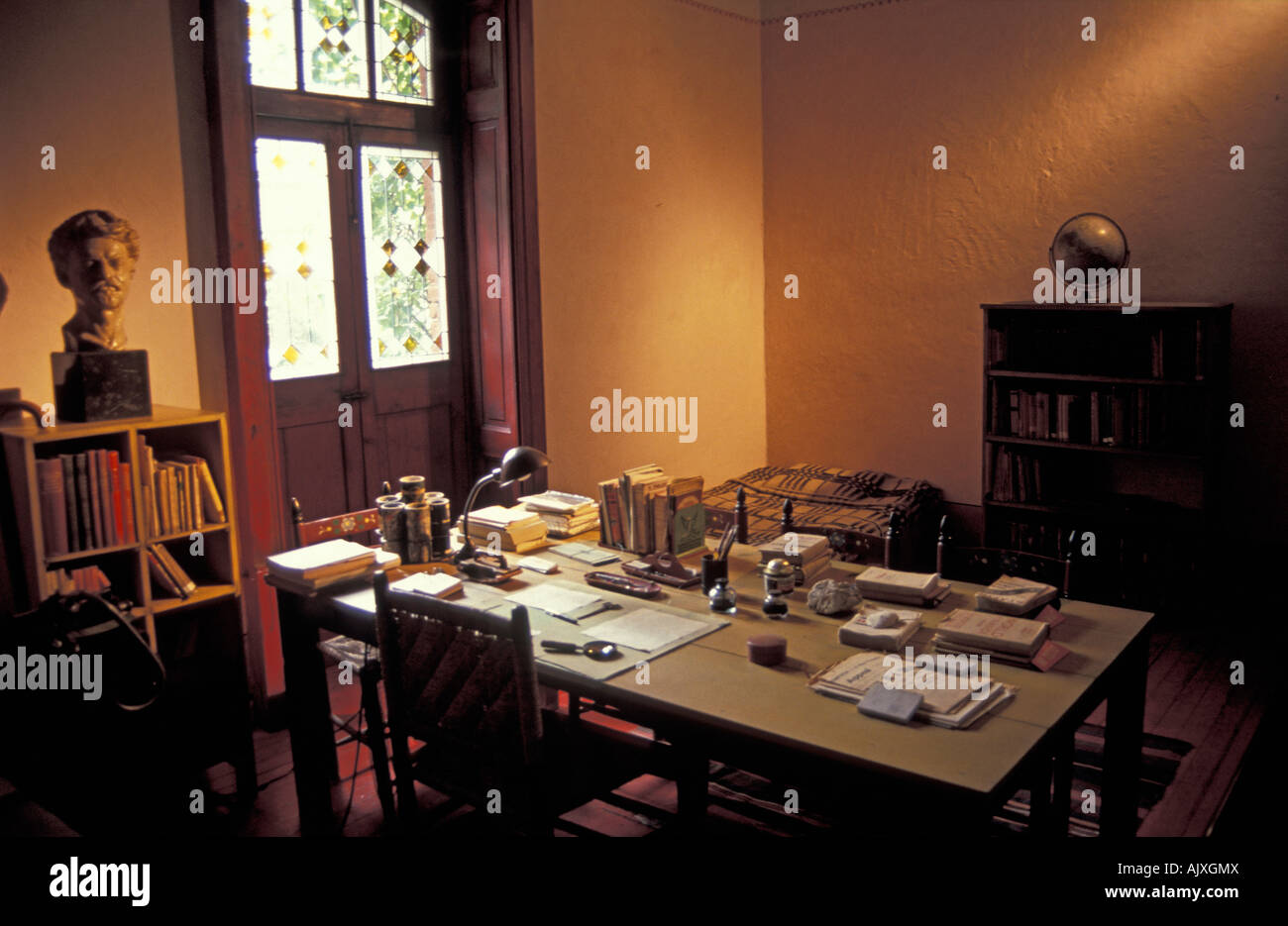 Leon Trotsky's study in the Leon Trotsky House Museum in Coyoacan, Mexico City Stock Photo