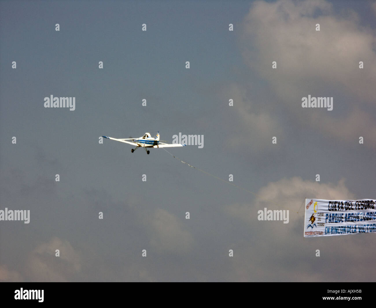 Light Aeroplane towing Advertising Banner light aeroplane aircraft