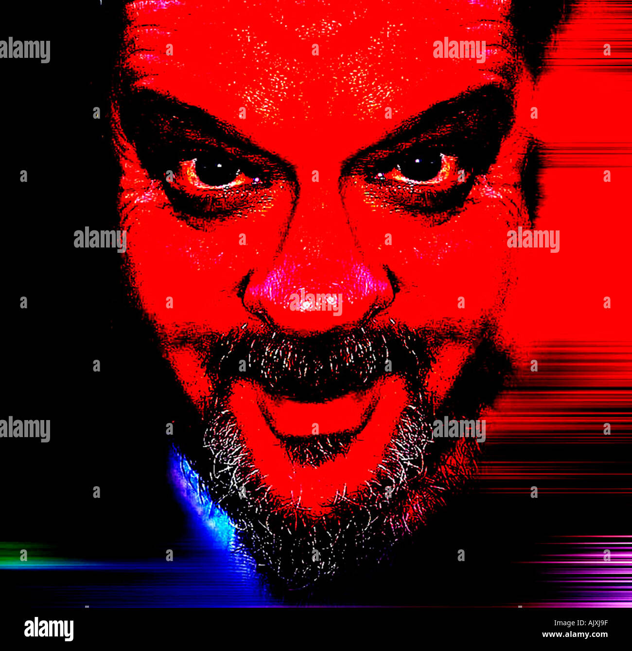 DEVIL Unsharpened photo manipulation FULLY MODEL RELEASED Stock Photo