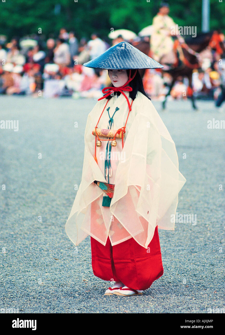 Japan. Kyoto. Ceremonial Heian festival. Young Japanese woman in traditional clothes. Stock Photo