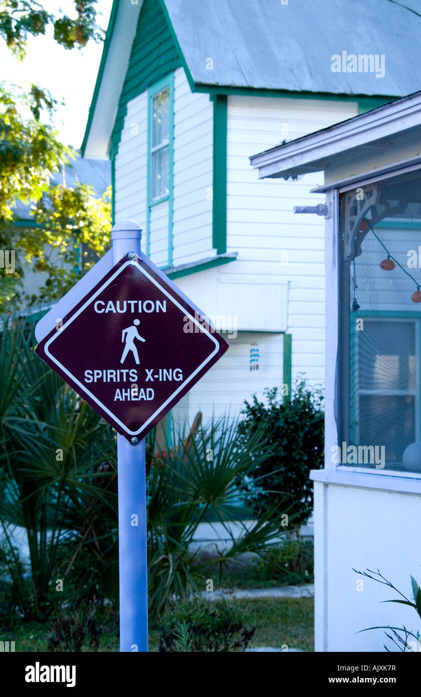 Spiritualism signs for streets in unique psychic village of Cassadaga Florida Stock Photo