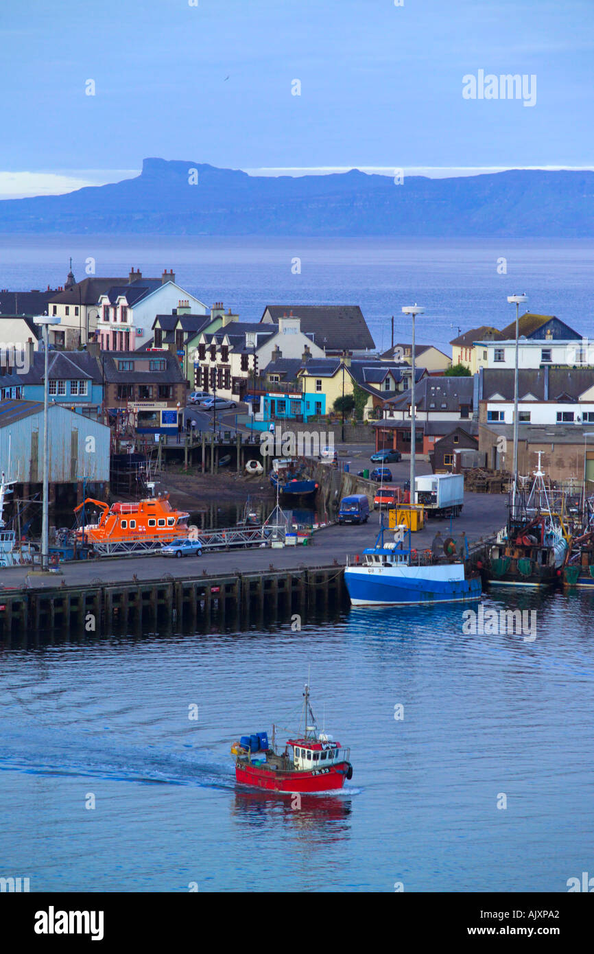 The Fishing Village Of Mallaig Scotland With The Isle Of Skye In