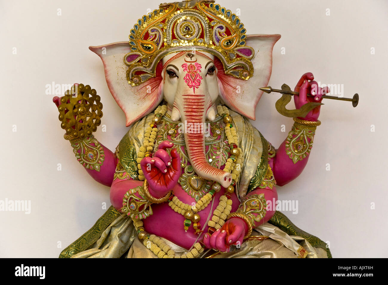 The Elephant God in lotus position Stock Photo
