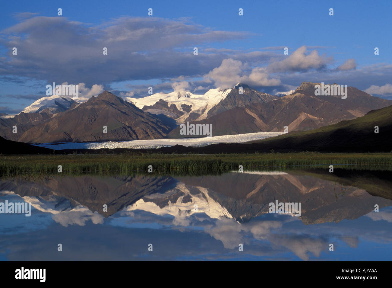 Russel Glacier Saint Elias Mountain Range at Skolai Pass Wrangell Saint Elias National park Alaska USA Stock Photo