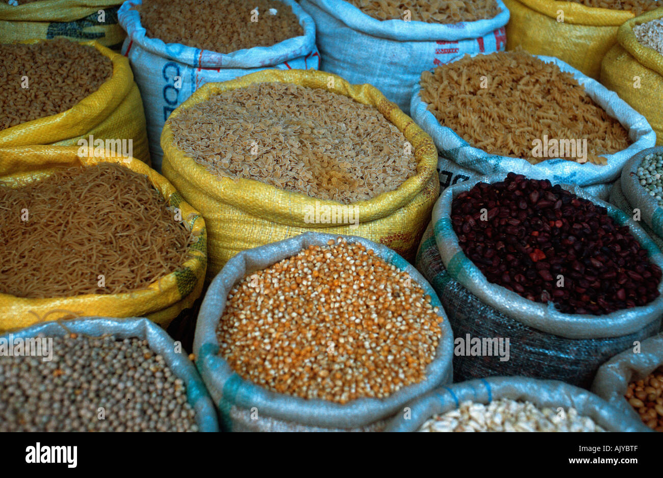 Maize, Noodles and Beans / Mais, Nudeln und Bohnen Stock Photo - Alamy