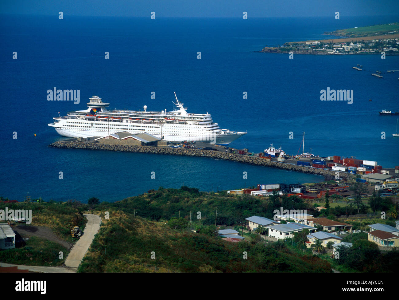 Cruise Liner Docked Port Zante Basseterre St Kitts Stock Photo Alamy