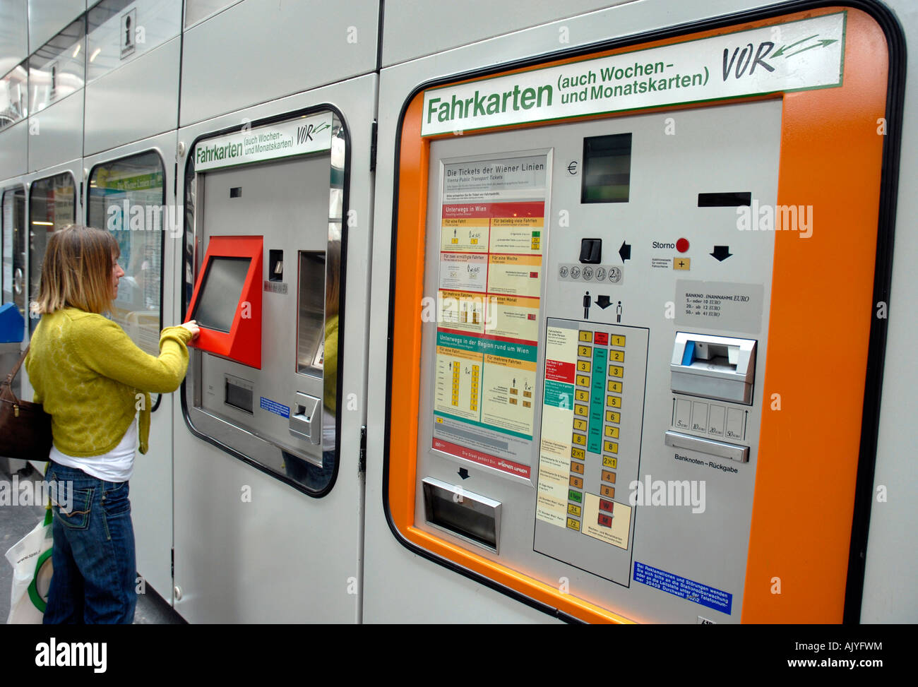 Buying a ticket for the underground or U Bahn Vienna Austria Stock Photo -  Alamy