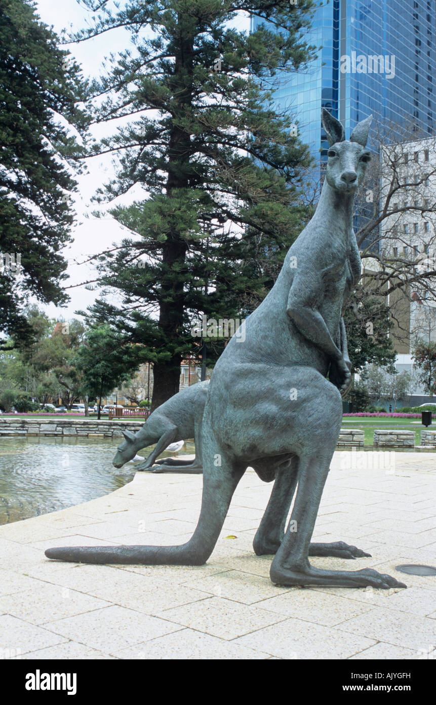 Kangaroo Statue in Perth Australia Stock Photo Alamy