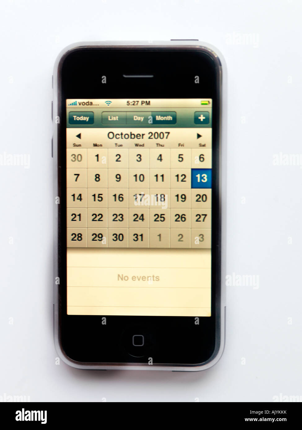 Calendar on Iphone Stock Photo