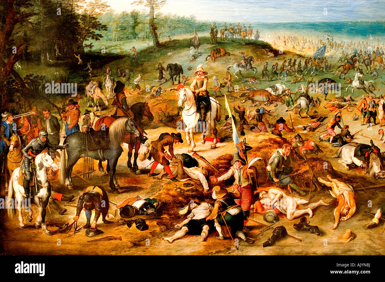 Sebastian Vranck 1573-1647 and Jan Brueghel  II  1564 -1647 Scenes looting after a battle Flemish Belgian Belgium Stock Photo