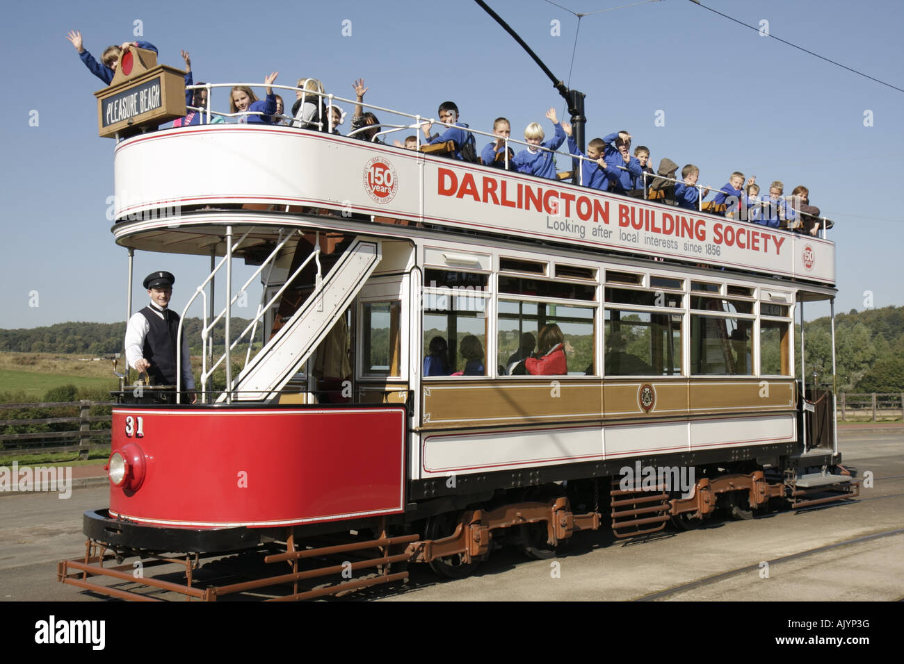UK England County Durham,Beamish,North of England Museum,1913 trolley