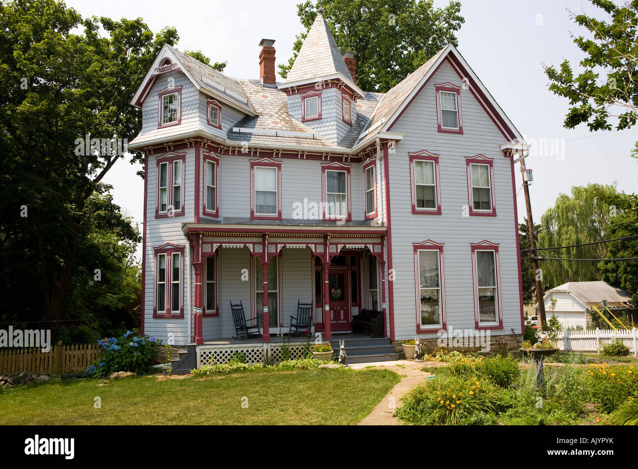Vintage three story house in Pennsylvania Stock Photo
