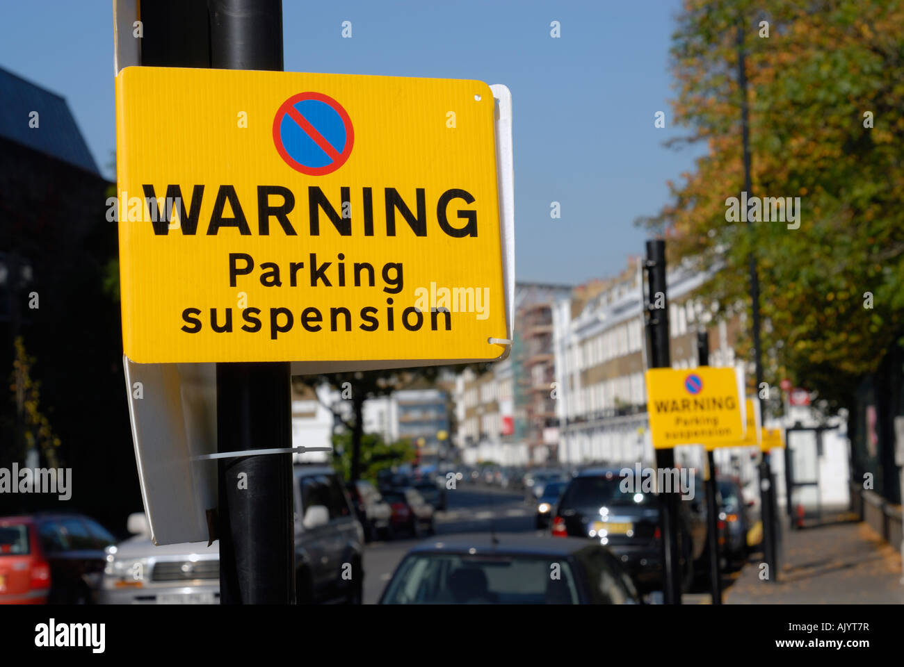 London Parking Suspension Notice Stock Photo Alamy